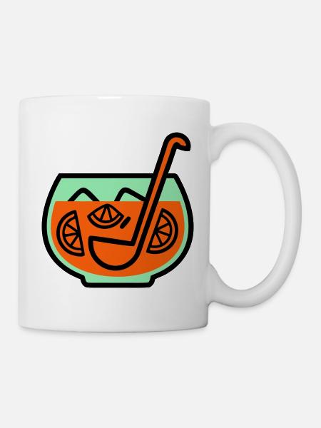 Bowle Punsch Sommergetränk Gartenparty JGA - Tasse - Weiß