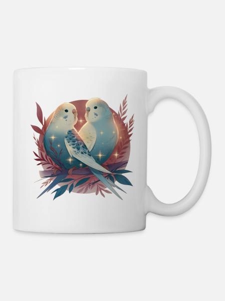 Wellensittiche - Tasse - Weiß