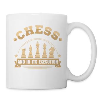 Schach Schachspieler Schachbrett - Tasse - Weiß - Rechts
