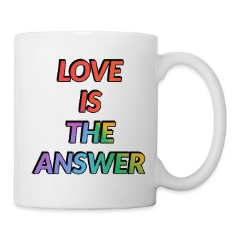 Love is the answer rainbow LGBT Pride - Mug - white - Right