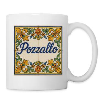 Pozzallo Fliesenmuster mit Blumenranken - Tasse - Weiß - Rechts