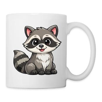 Kuschelraccoon Illustration - Tasse - Weiß - Rechts