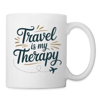 Travel is my therapy - Mug - white - Right