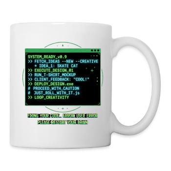 Code Skate Cat - Mug - white - Right