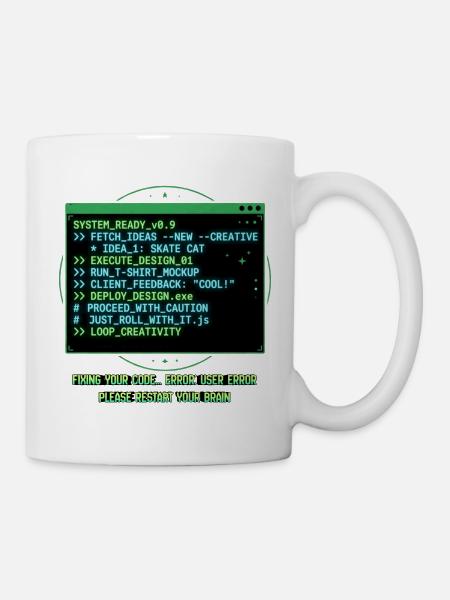 Code Skate Cat - Tasse - Weiß