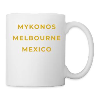 Meyrueis Lozère - Mykonos - Melbourne - Mexico - Mug blanc - blanc - Droite