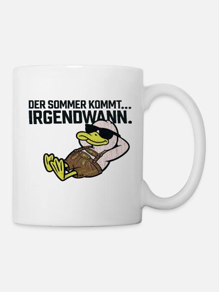 Sommer kommt irgendwann Duck - Tasse - Weiß