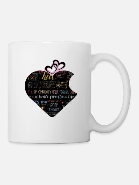 Liebeswortkunst Herzdesign - Tasse - Weiß