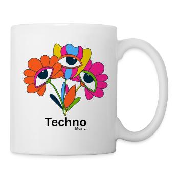 Yeux de pétale kaléidoscope - Mug blanc - blanc - Droite