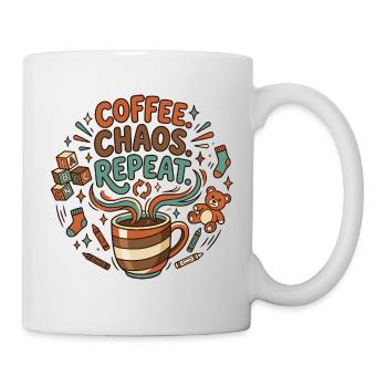 Café. Le chaos. Répétez. | Parentalité drôle - Mug blanc - blanc - Droite
