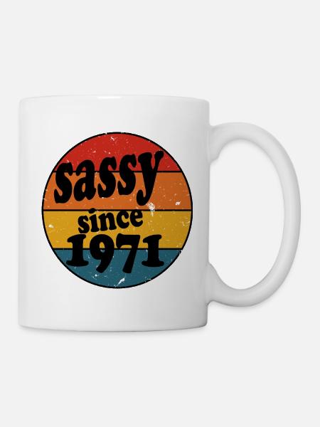Sassy depuis 1971 Retro Circle - Mug blanc - blanc