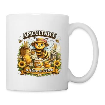 Apicultrice et fière de l'être - Mug blanc - blanc - Droite