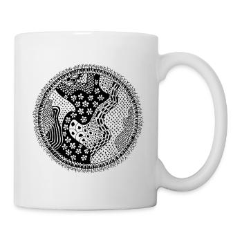 Mandala YinYang Floral Noir et Blanc - Mug blanc - blanc - Droite