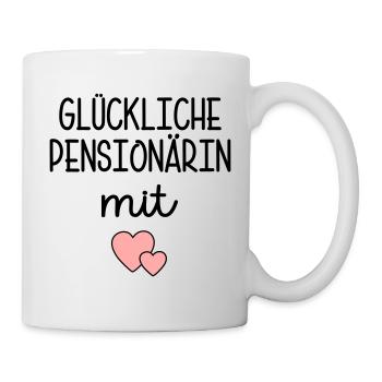 Herz - Glückliche Pensionärin - Tasse - Weiß - Rechts