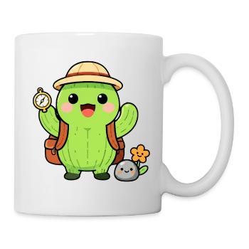 Explorer Cactus with Backpack - Mug - white - Right