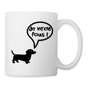 Chien - Je m'en fous - Mug blanc - blanc - Droite