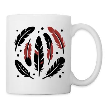 Logo du cercle de plumes d’oiseau - Mug blanc - blanc - Droite