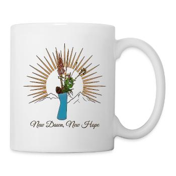 Nouvelle Aube Nouvel Espoir Lever floral - Mug blanc - blanc - Droite