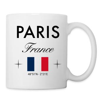 Paris France coordonne un souvenir de voyage - Mug blanc - blanc - Droite