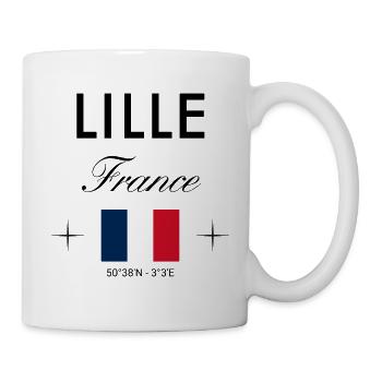 Lille Frankreich Koordinaten Reise Souvenir - Tasse - Weiß - Rechts