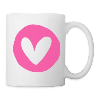 Rosy Heart Emblem on Circular Pink Field - Mug - white - Right
