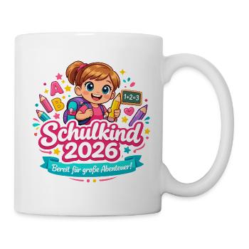 Schulkind 2026 – Das große Abenteuer startet - Tasse - Weiß - Rechts