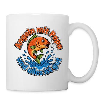 Angeln mit Papa – Alles gut - Tasse - Weiß - Rechts