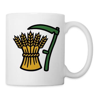 Icône de la récolte de la faux de grains - Mug blanc - blanc - Droite