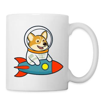 L’espace des corgis sur la fusée - Mug blanc - blanc - Droite