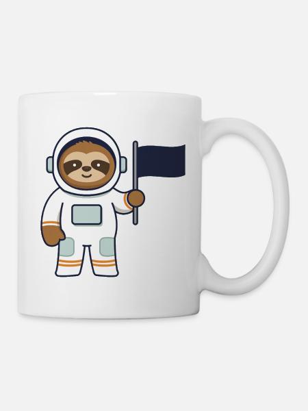 Weltraum Sloth Abenteuer - Tasse - Weiß