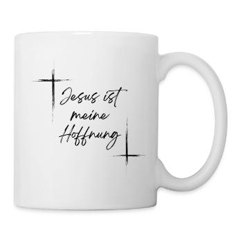 Jesus ist meine Hoffnung – Christliches T-Shirt - Tasse - Weiß - Rechts