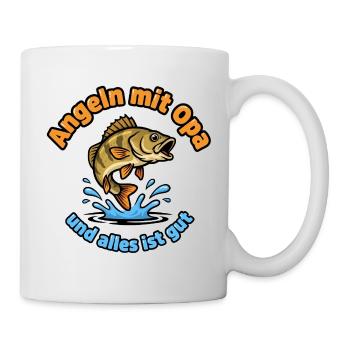 Angeln mit Opa – Alles Ist Gut - Tasse - Weiß - Rechts