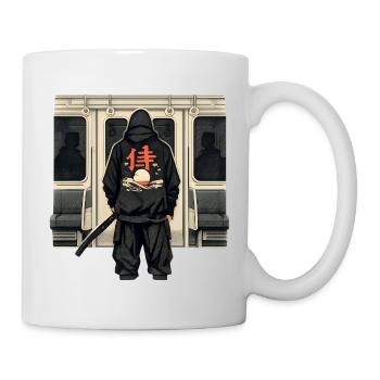 U-Bahn Ninja mit rotem Kanji - Tasse - Weiß - Rechts