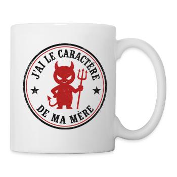 J'ai le caractère de ma mère – Diablotin humoristi - Mug blanc - blanc - Droite