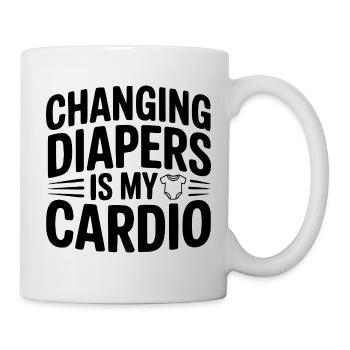 Windeln wechseln ist mein Cardio-Workout - Tasse - Weiß - Rechts