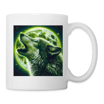 Wolf heult zum Vollmond - Tasse - Weiß - Rechts