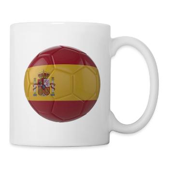 SPANIENS FLAGGE AUF EINEM FUSSBALL - Tasse - Weiß - Rechts