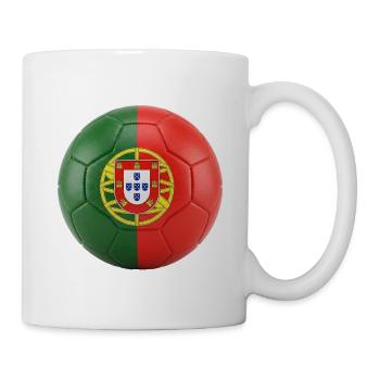 PORTUGALS FLAGGE AUF EINEM FUSSBALL - Tasse - Weiß - Rechts