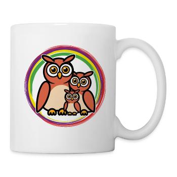 hiboux dessin animé - Mug blanc - blanc - Droite