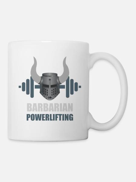 Barbarian Warrior Powerlifting Workout - Mug - white