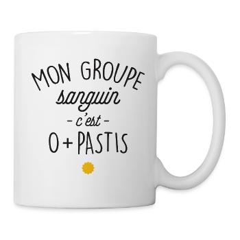 Mon Groupe Sanguin C Est 0 Pastis T-Shirt Cadea... - Mug blanc - blanc - Droite