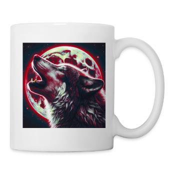 Le loup hurle à la pleine lune - Mug blanc - blanc - Droite