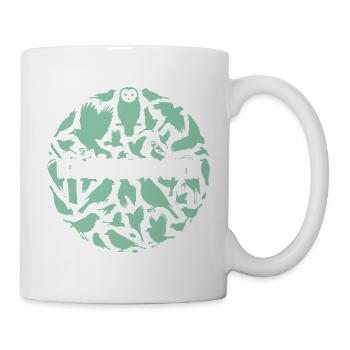 Vogelsilhouetten Vogelstimmen - Tasse - Weiß - Rechts