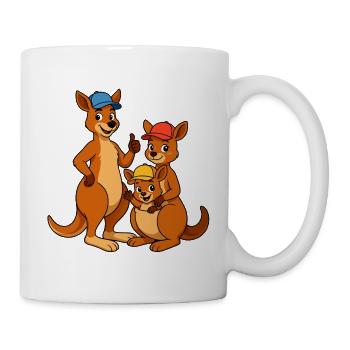 Känguru Familie - Tasse - Weiß - Rechts