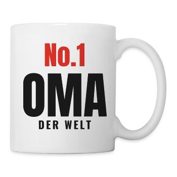 Nr 1 Oma der Welt Geschenk beste Oma Muttertag - Tasse - Weiß - Rechts