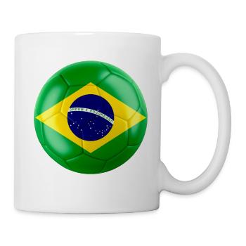 BRAZIL'S FLAG ON A FOOTBALL - Mug - white - Right
