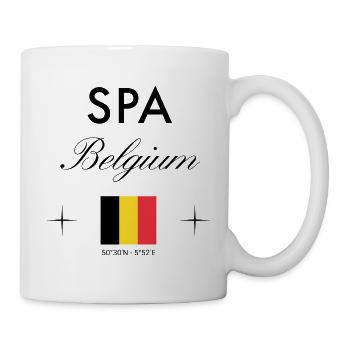 Spa Belgien Koordinaten Reise Souvenir - Tasse - Weiß - Rechts