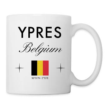 Ypres, Belgique, coordonnées Souvenir de voyage - Mug blanc - blanc - Droite
