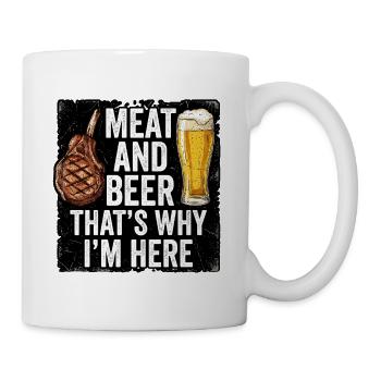 Grillen Und Bier Spruch - Tasse - Weiß - Rechts