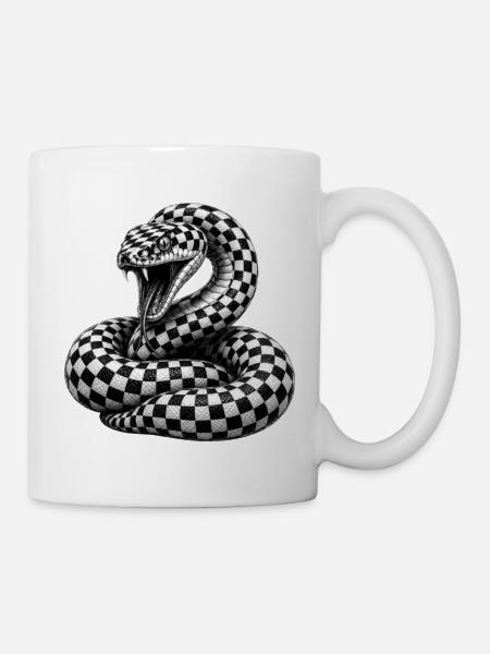Cobra damier - Mug blanc - blanc